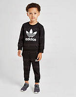 Детский спортивный костюм Adidas (свитшот и штаны) Черный ИНДОНЕЗИЯ "В стиле"