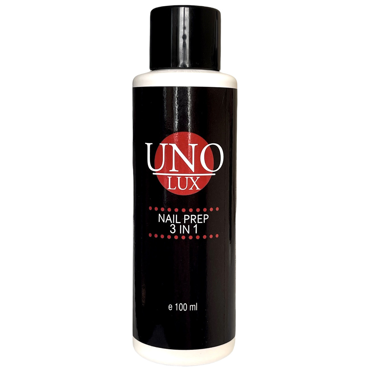 Рідина UNO LUX Nail Prep 3in1 для знежирення, зняття липкого шару та очищення кистей, 100 мл.