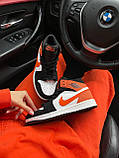 Чоловічі / жіночі кросівки Nike Air Jordan 1 Retro ORANGE PATENT SWOOSH | Найк Аір Джордан 1 Помаранчеві, фото 6