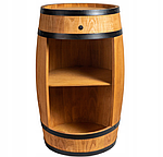 Дерев'яна бочкоподібна шафа — мінібар із підсвіткою, фото 2