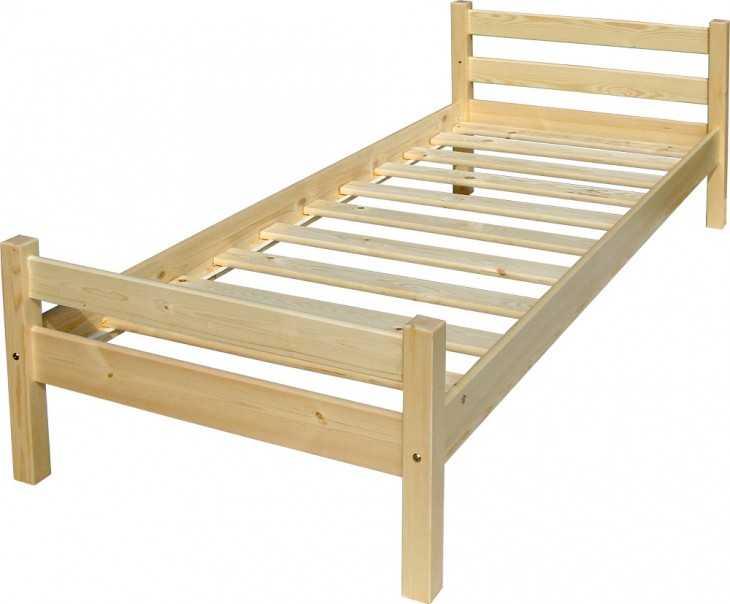 Ліжко без ламелей односпальне арт.22417 з натурального дерева сосна