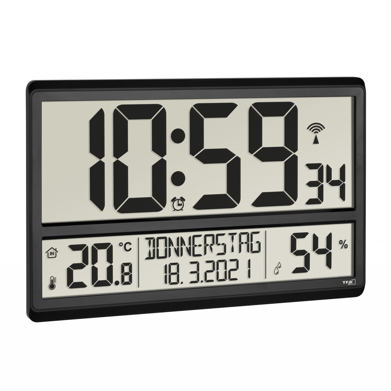 Цифровые настенные часы TFA XL 604520 с радиоуправлением и комнатным климатом - фото 1 - id-p1583496635