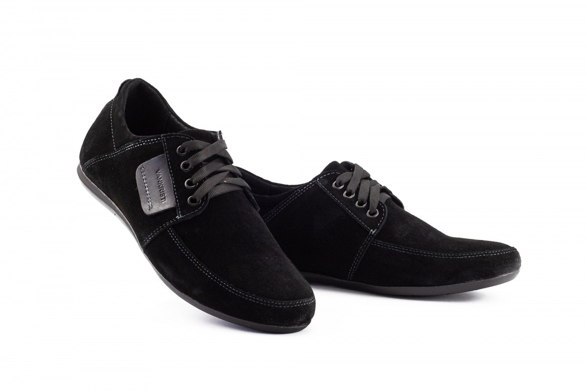 Мужские Мокасины Замшевые Весна/осень Черные Vankristi 210 (45 ...