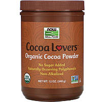 Now Foods, Real Food, Cocoa Lovers, органический какао порошок, 340 г USA