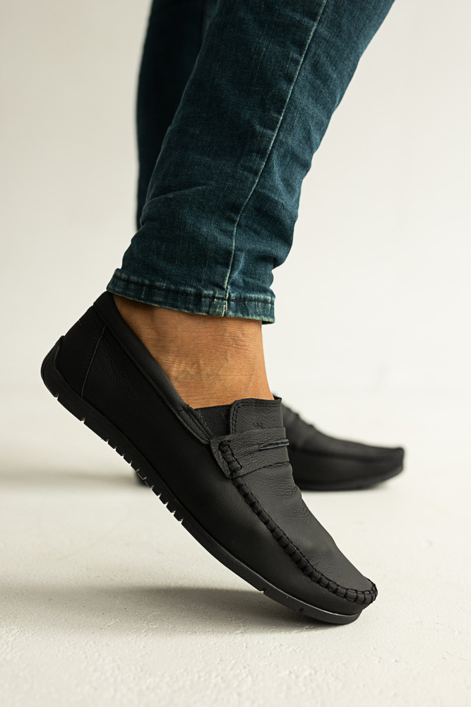 Мужские Мокасины Кожаные Весна/осень Черные Braxton 357 B Casual (44 ...