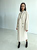 Зимове жіноче тепле пальто з кашеміру молочного кольору, фото 4