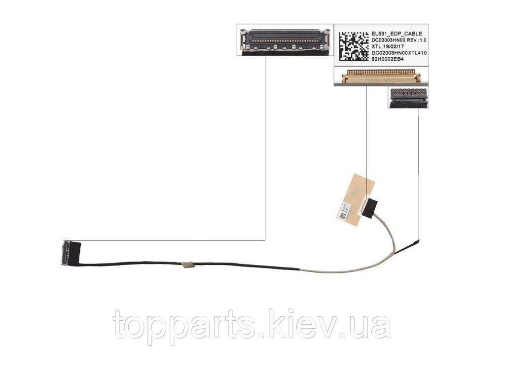 Шлейф матриці для ноутбуків Lenovo IdeaPad S340-15 30pin eDP
