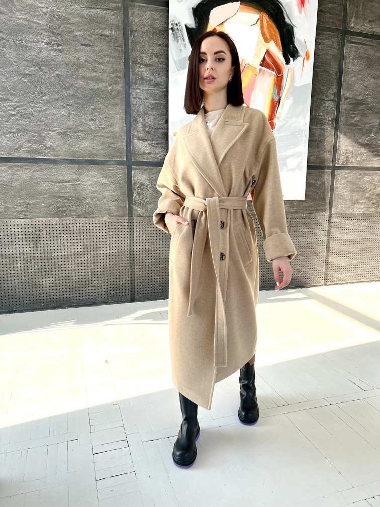 Актуальне зимове якісне довге двобортне пальто, фото 1