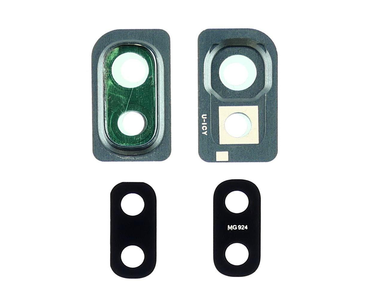 Скло камери для Samsung A105 Galaxy A10 (2019) із синьою рамкою, фото 1