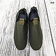 Мокасини чоловічий текстильні хаки на білій підошві Україна, фото 3