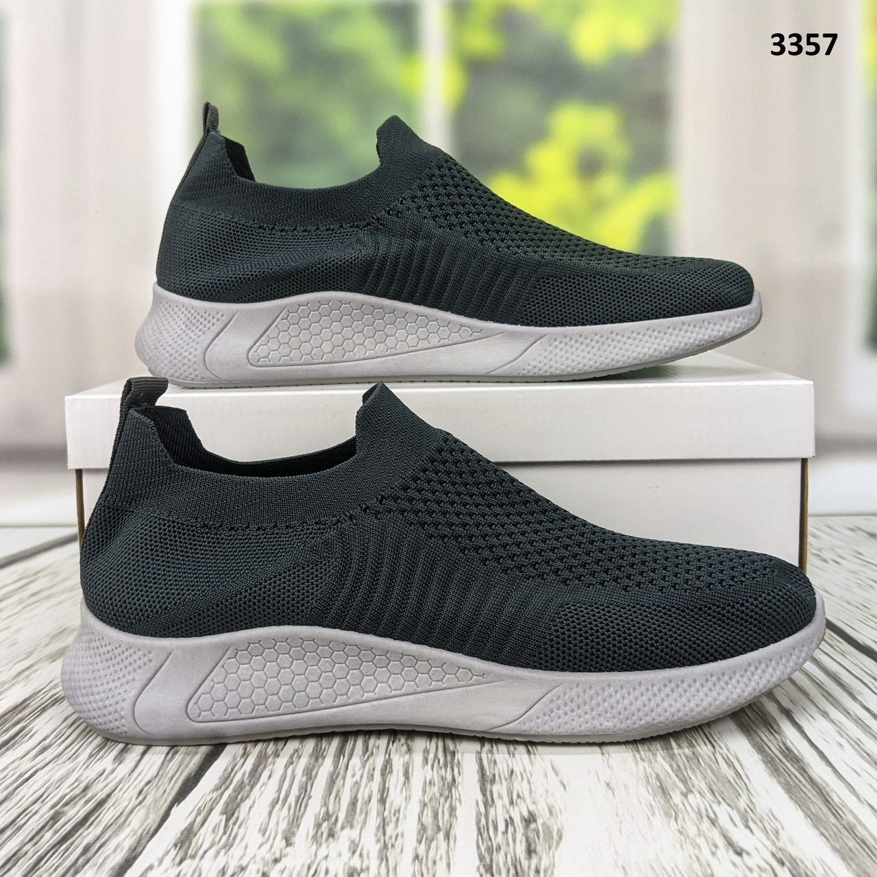 Кросівки чоловічі текстильні без шнурків сірі, фото 1