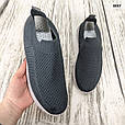 Кросівки чоловічі текстильні без шнурків сірі, фото 4