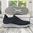 Кросівки чоловічі текстильні без шнурків сірі, фото 5