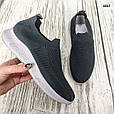 Кросівки чоловічі текстильні без шнурків сірі, фото 7