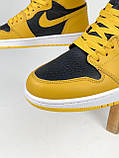 Чоловічі / жіночі кросівки Nike Air Jordan 1 Retro Yellow Black | Найк Аір Джордан 1 Жовті, фото 8