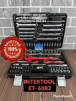 Набор инстументов 82 ед.INTERTOOL Professional, набор ключей, набор головок, автомобильный инструмент