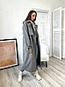 Довге жіноче кашемірове пальто сірого кольору з патами 40;42;44;46;48;50,52, фото 2