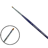 Пензлик Synthetic #02 CREATOR для брів пряма, синя ручка