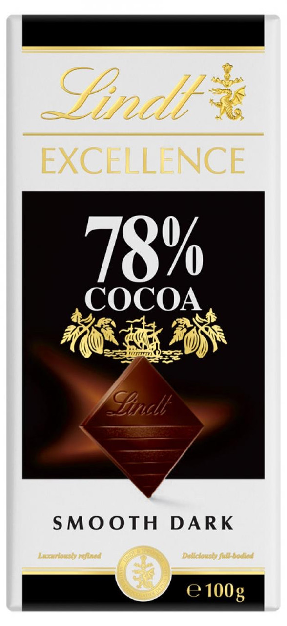 Lindt 78% какао Чорний Швейцарський шоколад 100g, фото 1