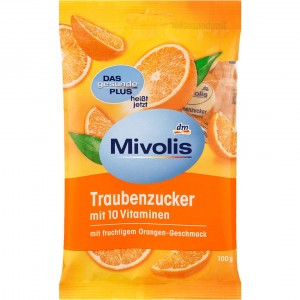 Декстроза Mivolis Traubenzucker mit 10 Vitaminen, 100 г (30шт)