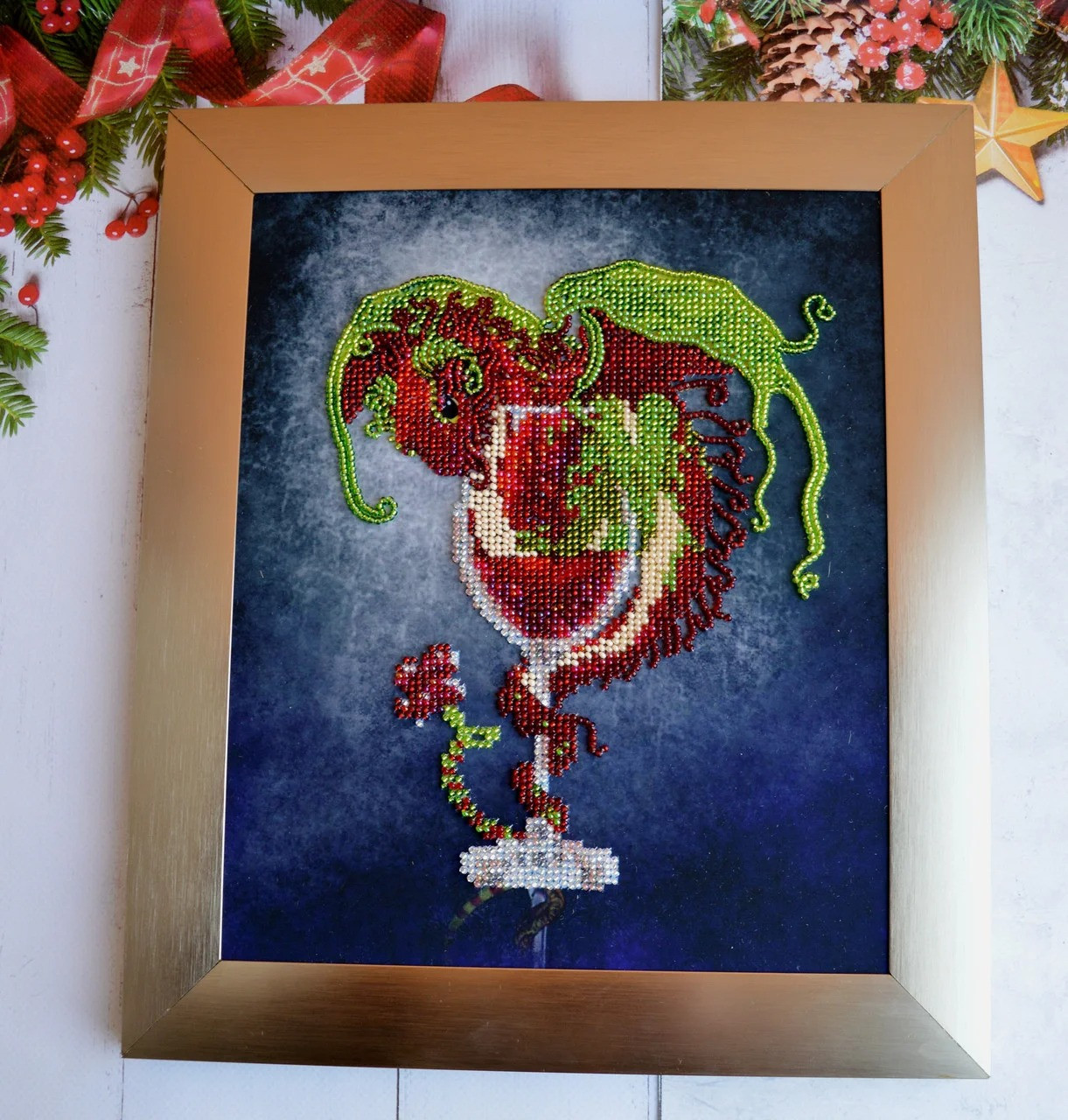 Схема для вишивки бісером СЛ-4118 Red Wine Drago серія Барна