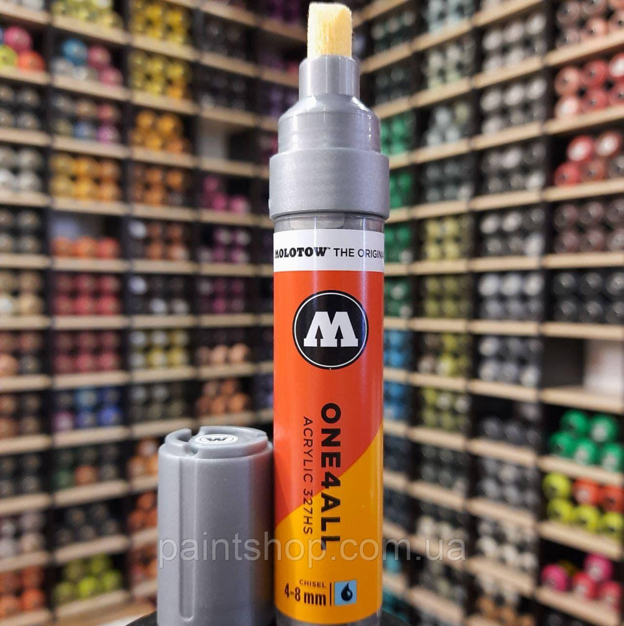 Акриловий маркер Molotow ONE4ALL 327HS Metallic Silver (Срібло) 4-8 мм
