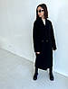 Жіноче довге пальто вільного крою чорний кашемір з поясом  40-52, фото 3