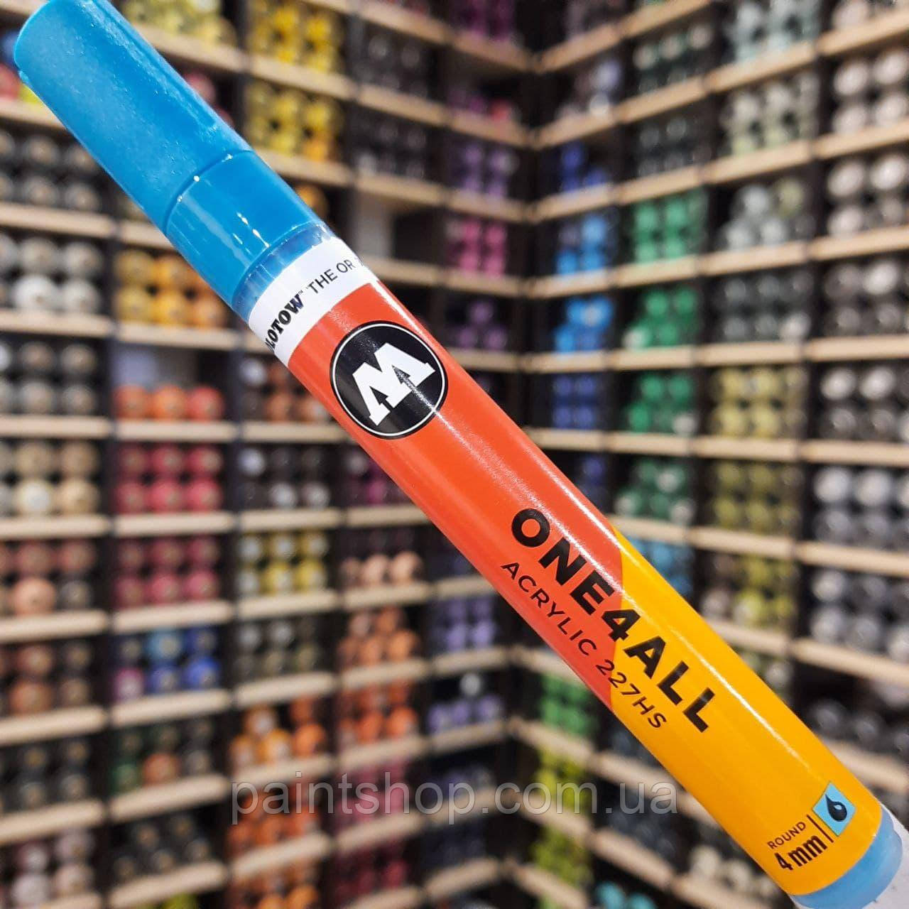 Акриловий маркер Molotow ONE4ALL 227HS Shock Blue (Блакитний) 4 мм, фото 1