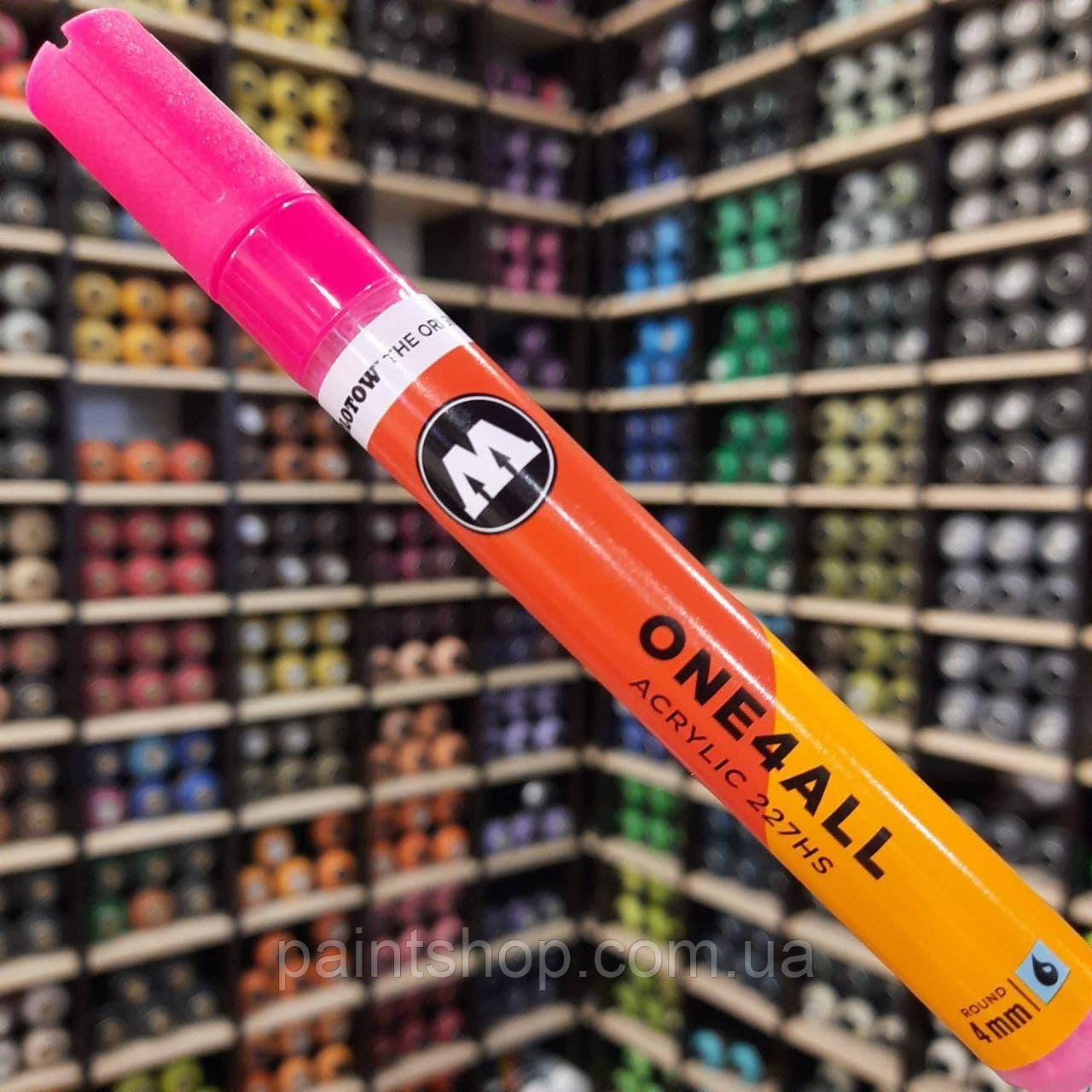 Акриловий маркер Molotow ONE4ALL 227HS Neon Pink Fluorescent (Рожевий) 4 мм, фото 1