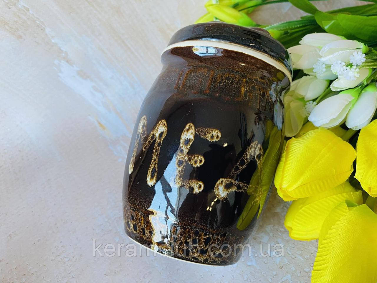 Бочонок для меду Керамклуб Бджолка 700 мл коричневий
