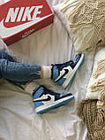 Жіночі кросівки Nike Air Jordan Retro 1 Mid Patent BLUE | Найк Аір Джордан 1 Голубі, фото 8