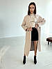 Актуальне жіноче довге кашемірове пальто молочного кольору, фото 5