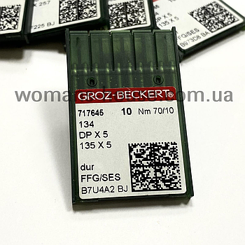 Голки промислові прямострочка DPх5 10 шт №70/10 Німеччина Groz-Beckert