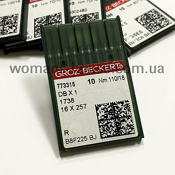 Голки промислові прямострочка DBx1 10 шт №110/18 Німеччина Groz-Beckert