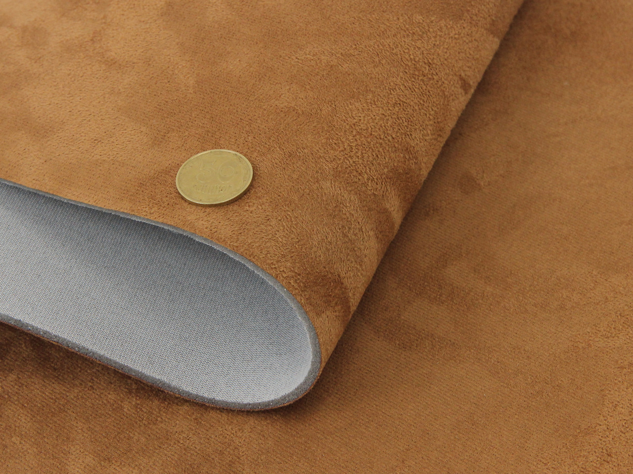 Відріз 1,2м, Автотканина Антара 135, колір рудий, на поролоні і сітці, товщ. 4мм, ширина 145см, Туреччина, фото 1