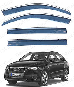 Дефлектори вікон AUDI Q3 2013-2018 р. в. З молдингом хром