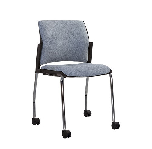 Стілець REWIND офісний на роликах без підлокітників тканина, черний, фото 1