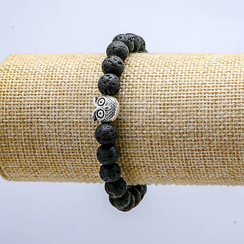 Браслет на резинці Лава d-8мм+- з совою