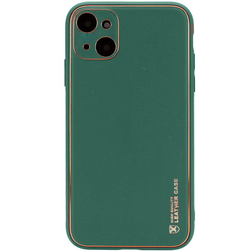 Шкіряний чохол Xshield для Apple iPhone 13 (6.1") Зелений / Army green, фото 1