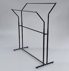 Подвійна стійка для одягу чорного кольору