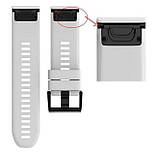 Ремінець для Garmin Fenix 3, 5X, 6X, 7X, 8-51 мм. Гармін Фенікс (QuickFit білий), фото 2
