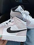 Жіночі кросівки Nike Air Jordan 1 Retro High Black White PINK | Найк Аір Джордан 1 Розові, фото 8