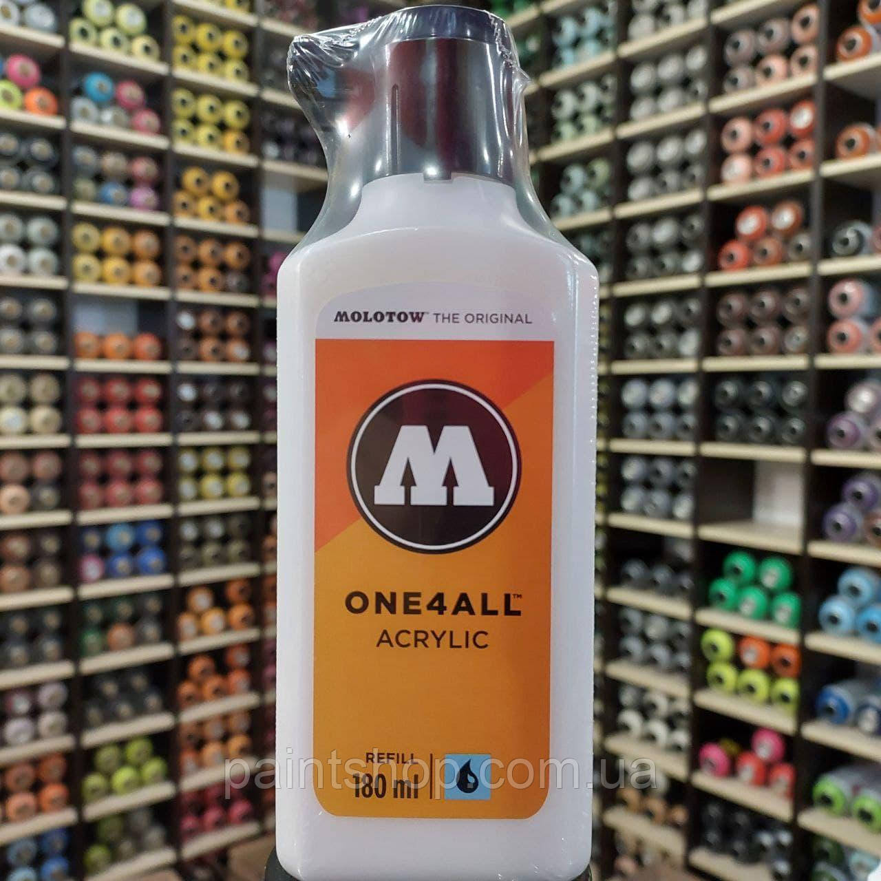Заправка для маркерів Molotow ONE4ALL Acrylic Signal White (Білий) 180 мл, фото 1