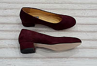 Туфли женские натуральная замша бордовые pattrens. Размеры: 38,39