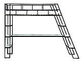 Дитяче металеве ліжко горище з робочим столом і полицями Максимка OL072/1, фото 2