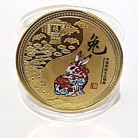 Золотая монета Кролика для защиты, силы, денег и сосредоточенности
