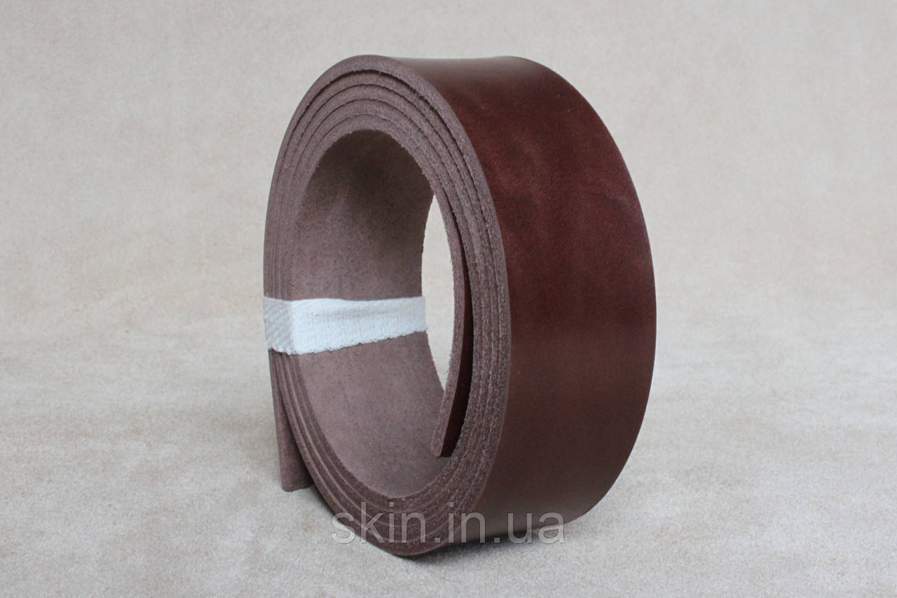 Смуга шкіри рослинного дублення, товщина - 3.0 мм, ширина - під замовлення, колір - коричневий, артикул СК 1750 С