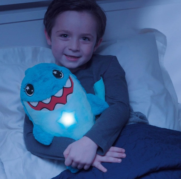 М'яка плюшова іграшка ночник проектор Star Belly Dream Lites Puppy Shark LED підсвічування Акуленок синій