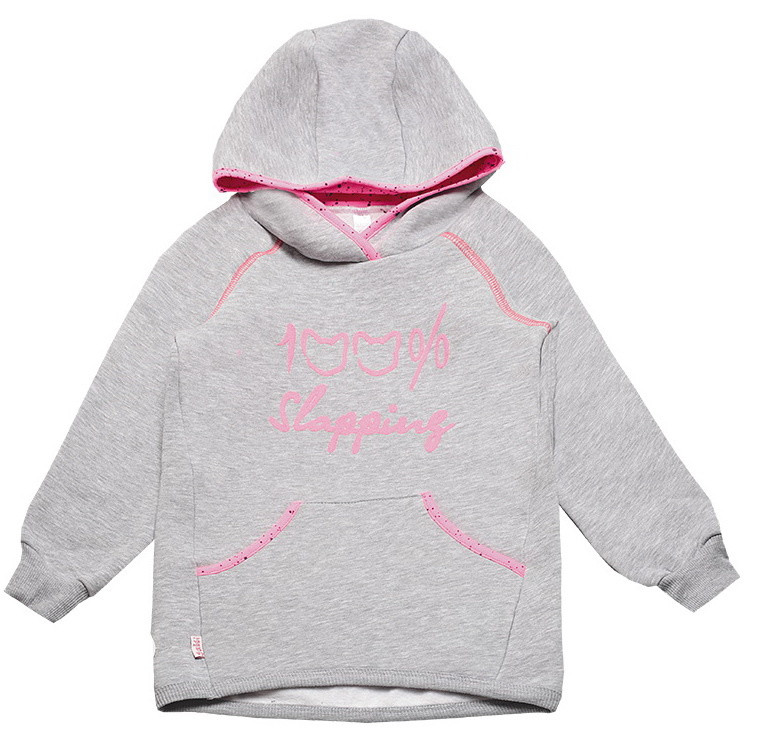 Худі дитячий для дівчинки GABBI TL-19-37 Написи Сірий на зріст 104 (11857)