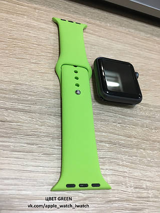 Силіконовий ремінець для Apple watch 42 mm Салатовий